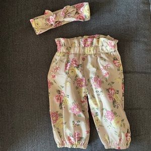 Floral pants and bow